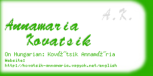 annamaria kovatsik business card